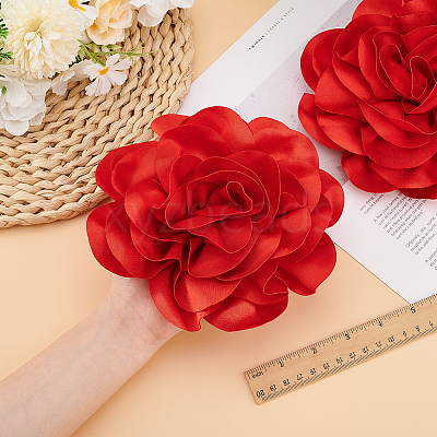Polyester Flower Brooches JEWB-WH0021-54B-1