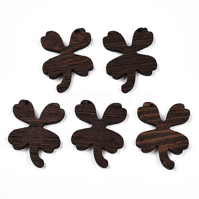 Natural Wenge Wood Pendants WOOD-T023-74-1