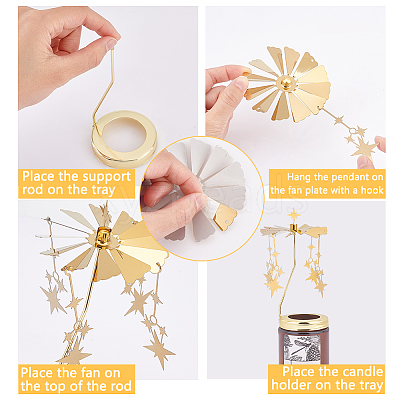 Stainless Steel Rotating Tealight Candle Holder DIY-WH0021-42G-04-1