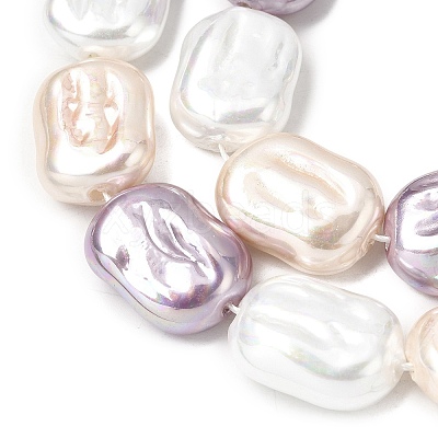 Electroplated Glass Shell Pearl Beads Strands BSHE-B009-F02-01-1