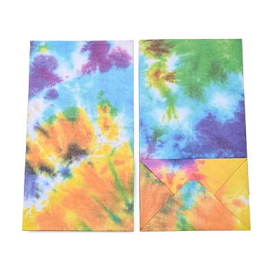 Rectangle with Tie-Dye Pattern Kraft Paper Bag CARB-PH0002-07-1