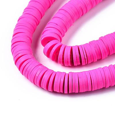 Flat Round Handmade Polymer Clay Beads CLAY-R067-10mm-31-1