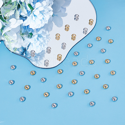 40Pcs 2 Colors 202 Stainless Steel Beads STAS-UN0062-37-1