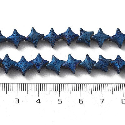 Electroplated Natural Lava Rock Beads Strands G-A251-C01-01H-1