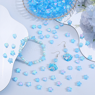 800Pcs 2 Styles Eco-Friendly Transparent Acrylic Beads TACR-SP0001-01D-1