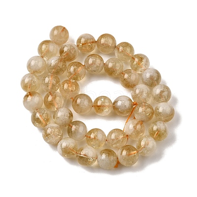 Heated Natural Citrine Beads Strands G-D323-A01-10mm-A-1