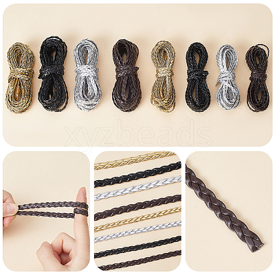 Flat PU Leather Braided Cord OCOR-WH0086-87A-04-1