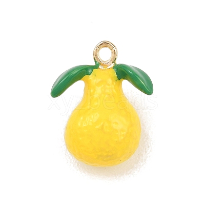 Fruit Alloy Enamel Pendants ENAM-P264-02F-G-1