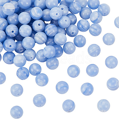 2 Strands Natural Blue Lace Agate Beads Strands G-OC0004-35B-1
