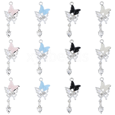 16Pcs 4 Colors Alloy Resin Pendants FIND-SC0021-08-1