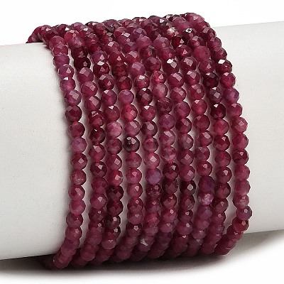 Natural Red Tourmaline Beads Strands GG-CBA77FB-B01-3mm-A-1