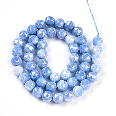 Anti-Tarnish Electroplate Glass Beads Strands X-GLAA-N010-8mm-02-1