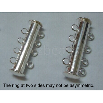 6-strands Brass Slide Lock Clasps KK-Q270-1-NF-1