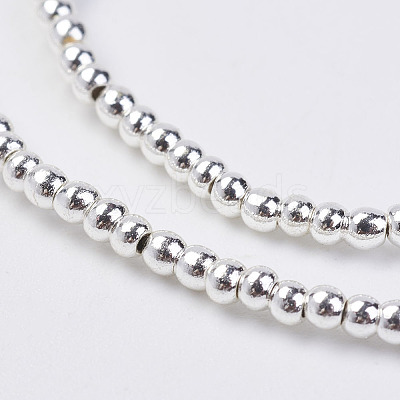 Non-magnetic Synthetic Hematite Bead Strands G-P262-20-2mm-S-1