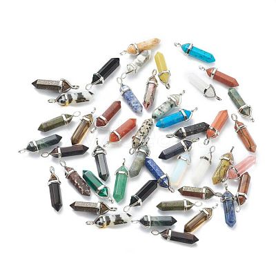 Natural & Synthetic Gemstone Pointed Pendants G-M378-01P-A-1