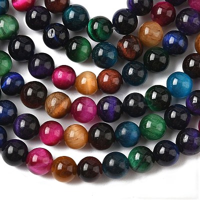 Natural Tiger Eye Beads Strands X-G-G101-6mm-6-1
