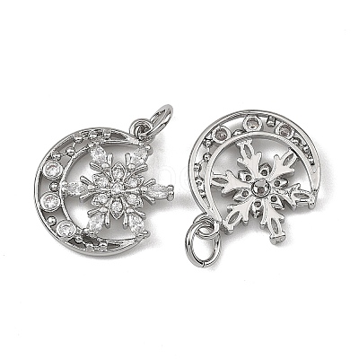 SHEGRACE Brass Pave Clear Cubic Zirconia Charms XGRQ4D302-665P-1