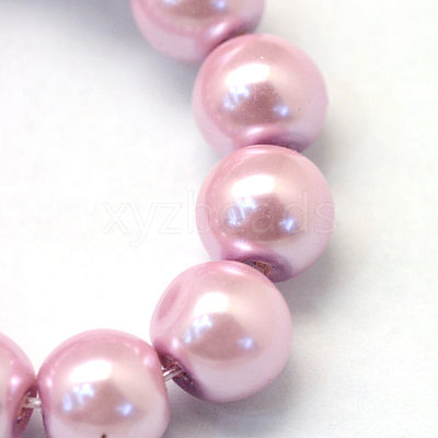 Baking Paint Pearlized Glass Pearl Beads Strands X-HY-Q003-10mm-47-1
