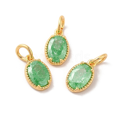 Real 18K Gold Plated Brass Micro Pave Cubic Zirconia Pendants KK-M243-07G-04-1