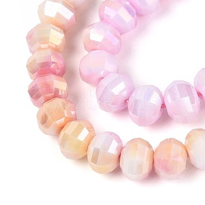 Anti-Tarnish Electroplate Glass Beads Strands GLAA-T025-8mm-19B-1