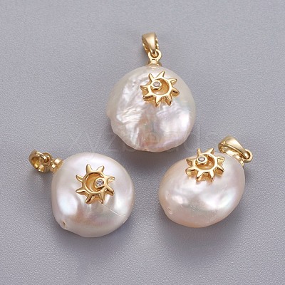 Natural Cultured Freshwater Pearl Pendants KK-L187-05B-1