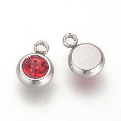 201 Stainless Steel Rhinestone Charms X-STAS-S068-M-1