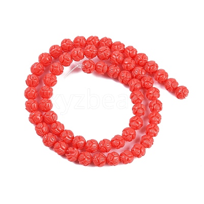 Synthetic Coral Carved Beads Strands CORA-C003-01C-1