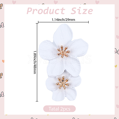 1 Pair Alloy Flower Dangle Stud Earrings EJEW-SP0001-18-1