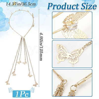 Zinc Alloy Rhinestone Hair Bands OHAR-WH20007-01A-G-1