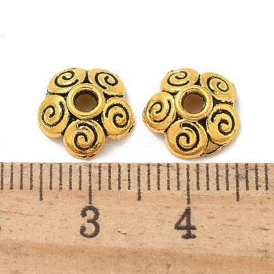 Tibetan Style Bead Caps TIBE-P003-68AG-1