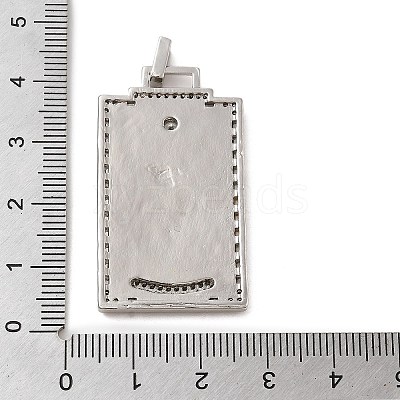 Brass Micro Pave Cubic Zirconia Pendants with Enamel KK-H458-01P-06-1