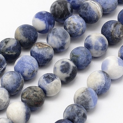 Natural Sodalite Beads Strands X-G-D691-6mm-1