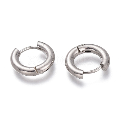 Tarnish Resistant 201 Stainless Steel Huggie Hoop Earrings EJEW-L256-05A-P-1
