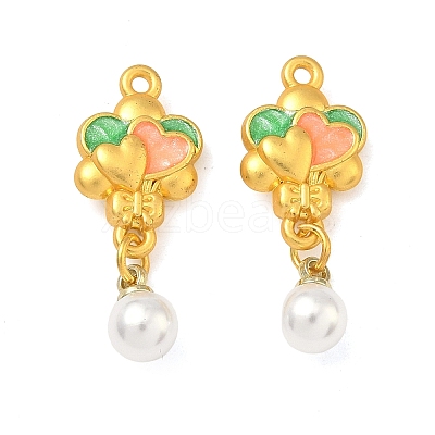 Alloy Enamel with Plastic Pearl Pendants FIND-G111-01MG-1