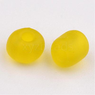 6/0 Frosted Round Glass Seed Beads X-SEED-A008-4mm-M10-1