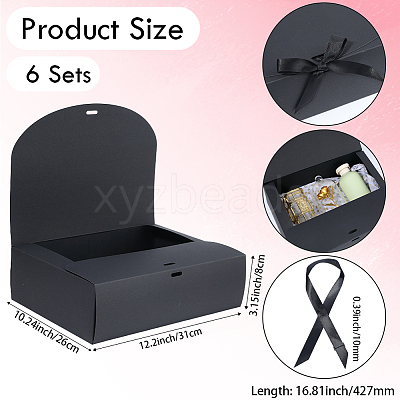 Folding Paper Gift Boxes with Ribbon CON-WH20001-11D-02-1