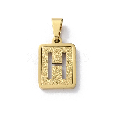 304 Stainless Steel Alphabet Pendants STAS-S152-01G-H-1