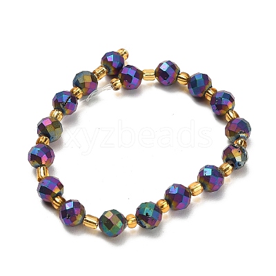 Electroplated Natural Druzy Geode Crystal Beads Strands G-F833-P01-8mm-11-1