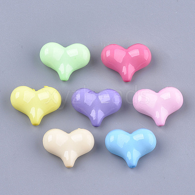 Opaque Solid Color Acrylic Beads X-MACR-T030-12-1