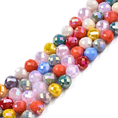 Electroplate Glass Beads Strands EGLA-Q125-012B-01-1