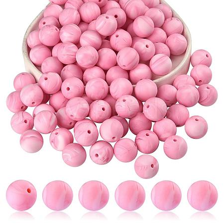 20Pcs Round Solid Color Silicone Beads JX461A-01-1