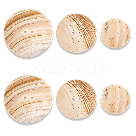 AHADERMAKER 12Pcs 3 Style Natural Shell Buttons BUTT-GA0001-08-1