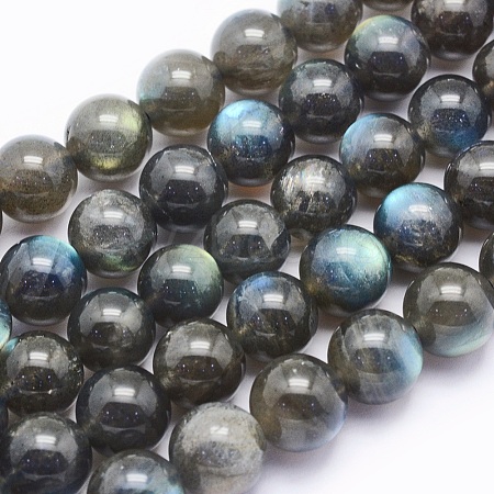 Natural Labradorite Beads Strands G-O166-08-10mm-1