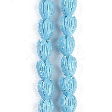 Synthetic Coral Dyed Carved Beads Strands CORA-K009-02-1