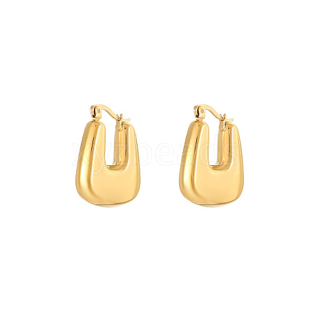 U-Shaped Stainless Steel Hoop Earrings for Women GG9870-1-1