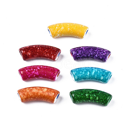 Spray Painted Acrylic Beads X-MACR-N009-023-1