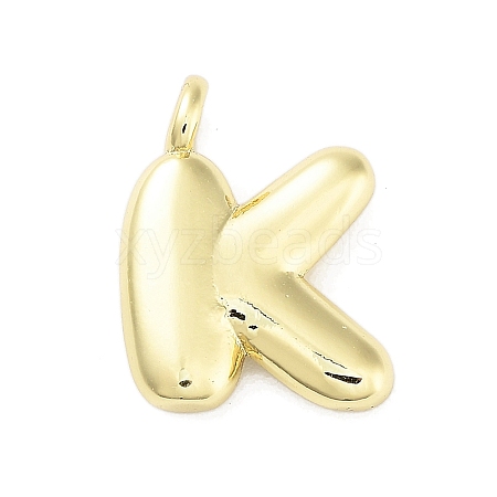 Rack Plating Brass Balloon Letter Pendants KK-C050-01G-K-1