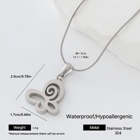 304 Stainless Steel Pendant Necklaces for Women DV7117-5-1