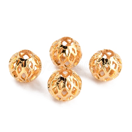 Long-Lasting Plated Hollowed Brass Beads X-KK-O133-002B-G-1