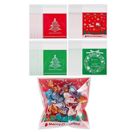 400 Pcs 4 Styles Self-Adhesive Christmas Candy Bags JX059A-1